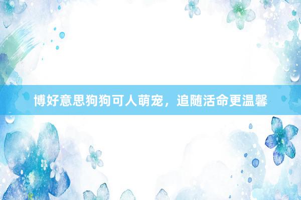 博好意思狗狗可人萌宠，追随活命更温馨